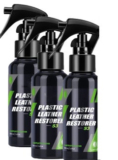 Buy 3 Pack Plastic Restorer for Cars Ceramic, Plastic Leather Restorer, Resists Water Long Lasting Plastic Leather, Quick Coat Trim Restore, Suitable for Cars, Trucks, SUVs, RVs (50/100/300ML) in UAE