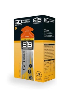 Buy GO Isotonic Energy Gels, Running Gels with 22 g Carbohydrates, Low Sugar, Orange Flavour, 60ml Per Serving (6 Pack) in UAE