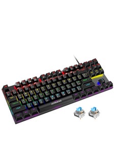 Buy 87 Keys Wired Gaming Keyboard Blue switch mechanical keyboard Hot-Swappable With RGB Backlit in Saudi Arabia