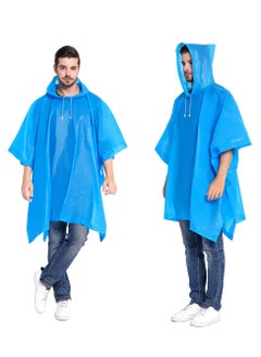 Buy Portable EVA Raincoats for Adults, Reusable Rain Ponchos with Hoods and Sleeves Lightweight Raincoats for Lightweight for Adults, Emergency, Camping in UAE