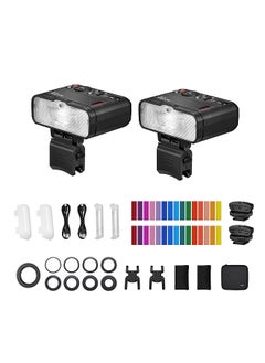 اشتري MF12-K2 2PCS Macro Flash 2.4G Wireless Transmission Control Guide Number 16 TTL M Mode with Colorful Filter Cold Shoe for Portrait Plants Insects Food Jewelry Macro Photography في الامارات