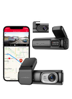 Buy LINGDU D600 Dash Cam Car Dash Camera 1080P Dash Cam Front and Rear Inside, Dual Dash Cam Front 4K and Inside 1080P with GPS, 5G WiFi, APP and Voice Control, Loop Recording, WDR, Parking Monitor in Saudi Arabia