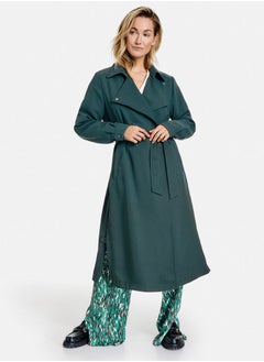 Buy Coat with a tie-around belt Green in Egypt