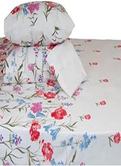 Buy Family Bed 1014 Flat Bed sheet Set 100% Cotton 3 pieces size 180 x 250 cm in Egypt