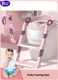 اشتري Foldable Toilet Seat Kids Potty Training Seat Toilet Potty Training Seat, 2 IN 1 Toddler Toilet Seat with Anti-Slip Step Stool Ladder, DUAL-FORM Splash Guard Potty Seat for Kids Boys Girls في السعودية