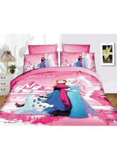 Buy 3D Printed Warm And Cozy Comforter Set  For Kids Cartoon Themed Duvet Set Bedsheet 120*200 Comforter 160*210- 3 Pcs Set - Frozen in UAE