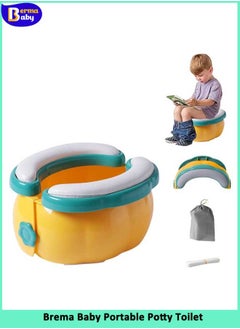 Buy Portable Potty Toilet Seat for kids, Toddlers Kids Folding Training Toilet Chair Toilet Potty Chair Travel Potty Indoor Outdoor with Storage Travel Bag (yellow) in Saudi Arabia