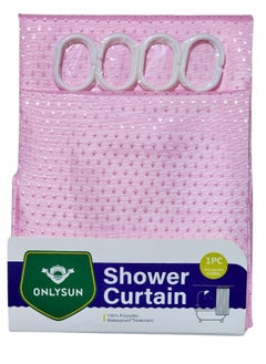 Buy Waterproof Polyester Shower Curtain With 12 Hooks 180*180CM in Egypt