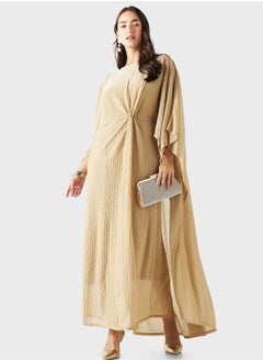 Buy Front Knot Cape Sleeve Dress in UAE