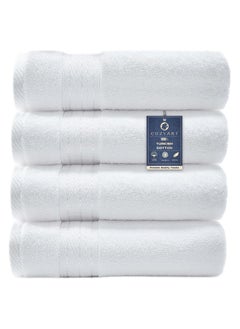 Buy 4-Piece Towel Set, Towels Luxury Cotton 13.7x30 Inches, High Absorbent Shower Towels Quick Dying Hair Body Towel Hotel Spa Collection Bathroom Towel Luxury Plush Towels in UAE