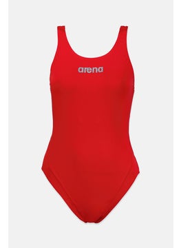 اشتري Women Brand Logo Muscle Back One,Piece Swimwear, Red Combo في السعودية