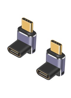 Buy 240W USB C 90 Degree Adapter, 90 Degree USB C Adapter 40Gbps, USB C Adapter Up & Down USB C Male to Female Connector with 8K Video Display for ipad, MacBook, Thunderbolt, USB4, 2pack in Saudi Arabia