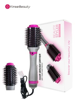 اشتري Multi-Function Hot Air Brush Hair Styling Comb Hair Dryer 3 Speeds Temp Hot Air Styler Grey في السعودية