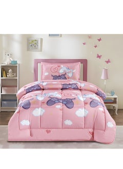 اشتري Elevate Kids' Bedrooms with our Reversible Cartoons Printed 3-Piece Comforter Set في السعودية