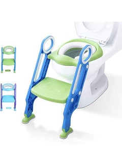 Buy Baby Adjustable Toilet,Potty Training Toilet Seat with Step Stool Ladder for Boys and Girls Baby Toddler,Toilet Training Seat with Soft Padded Seat Safe Handles and Non-Slip Wide Steps in Saudi Arabia