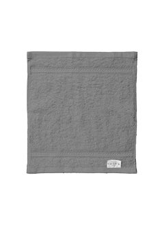 اشتري DEYARCO Princess Terry 100% Cotton 480 GSM Face Towel, Super Soft Quick Dry Highly Absorbent Dobby Border Ring Spun, Size: 30 x 30cm, Grey في الامارات