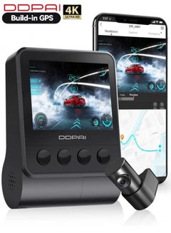 Buy DDPAI Z50 4K Ultra HD Resolution Dash Cam Front and Rear Built-in GPS Wi-Fi, 3680P Front, 1080P Rear Dual Dash Camera in Saudi Arabia