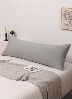 Buy 1 Piece Long Body Pillow Case, Plain Coint Grey Color. in UAE