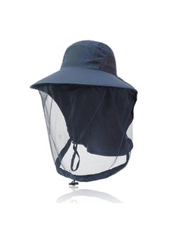 Buy Mosquito Net Hat, Sun Hat Mosquito Head Net Hat Fishing Hat with Net Mesh, UPF 50+ Sun Protection with Hidden Netting for Outdoor Hiking Gardening Men Women (Navy Blue) in Saudi Arabia