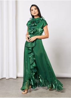 Buy Cap Sleeve Ruffle Dress in UAE