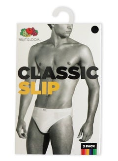 Buy Mens Classic Slip Brief 3pc White in UAE