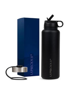 Buy Stainless Steel Rust Proof Leakproof Water Bottle Keeps Liquids Hot Or Cold 40 Oz in UAE