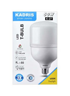 Buy 50W LED Screw Type Daylight(Cool white) LA-2125 6500K LED Power Saving Plastic-coated Aluminum T-Shape Lamp Bulb Light 4500Lumen AC220-240V 50-60HZ, ESMA Approved With One Year Warranty in UAE