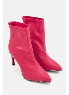 Buy Women Melanay Pointed Toe Ankle Boots, Red in UAE