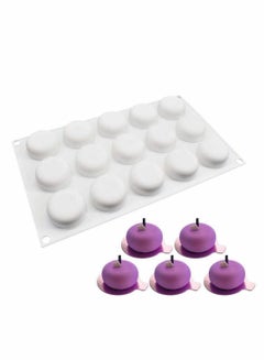 Buy Mousse Mould,  Silicone Dessert Moulds for Jelly Pudding Chocolate Round Shape Mould Silicone Half Ball Sphere Muffin Pastry Tray for Making Chocolate Cake Jelly Dome Mousse Pudding, 15 Holes in UAE