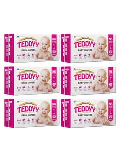 Buy Baby Tape Diapers Premium New Born 126 Count (Pack Of 6) in UAE