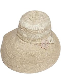 اشتري MerryGlam Women Beach Hat | Brim Straw Girls Summer Bucket Cap_ Travel Foldable Floppy UV Protection Sun Beach Ribbon Hat في الامارات