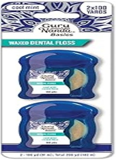 Buy GuruNanda Waxed Dental Floss Tape - Smooth Glide for Sensitive Gums and Teeth - Cool Mint Flavor - 2x100 Yards - Pack of 2 in Egypt