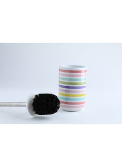 اشتري Candy Stripe Toilet Brush Holder 9.9x9.9x15.8cm Multicolour في الامارات