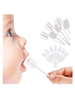 اشتري Baby Toothbrush Baby Teeth Cleaning Newborn Baby Tongue Cleaner with Paper Handle, Infant Toothbrush Disposable for Tongue, Mouth, Teeth, Gums Dental Care for 0-36 Month Baby (20 Pcs) في الامارات
