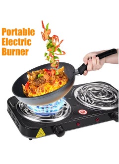 Buy DX2049 - Double coil hot plate , Hot Plate, 2000W Electric Double Burner Portable Coil Heating Hot Plate Stove, 220V Lightweight Stainless Steel Countertop Stove for Kitchen Dorm Camping in Saudi Arabia