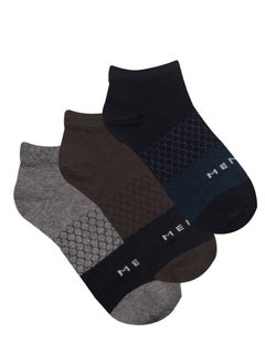 Buy Mendeez Textured Ankle Socks Pack of 3 in UAE