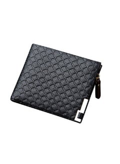 Buy Men's Business Embossed Hardware Zip Wallet Black in Saudi Arabia