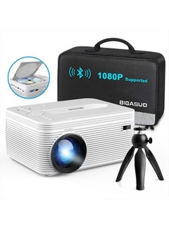 Buy HD 9000L Bluetooth Projector Built in DVD Player, Mini Projector 1080P and 250”Supported with Tripod/Carry Bag, Projector Compatible w/TV Stick, PS5, Laptop, Portable Outdoor Movie Projector in UAE