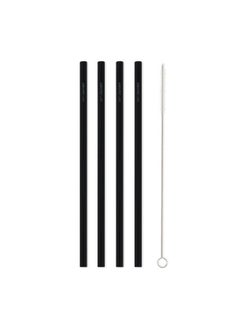 Buy Set of 4 Eco-Friendly Reusable Glass Drinking Straws with Cleaning Brush Alternatives for Plastic Straws, Ideal for Daily Use, Travel, and Parties. Reduce Waste, Enjoy Refreshing Beverages in UAE