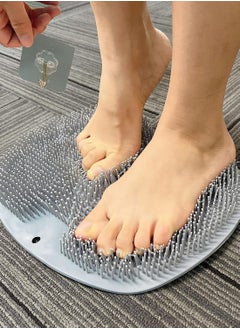 Buy Shower Foot Scrubber Mat, Back Washer, Exfoliating Bath Accessories, Wall Mounted Non Slip Suction Cup for Shower Rooms, for Men and Women in UAE