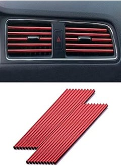 Buy PVC Car Air Conditioner Vent Trim Bar for All Air Vent Straight - 10pcs - Size 20cm (red) in Egypt