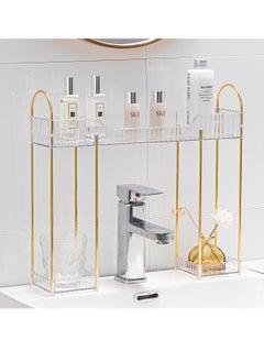 اشتري Bathroom Countertop Organizer Over The Faucet Narrow Counter Organizer Above Sink Table Mounted Faucet Sink Shelf for Bathroom Kitchen Toilet Laundry في السعودية