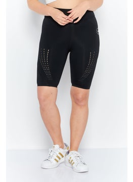 اشتري Women Sportswear Fit  Brand Logo Training Short, Black في الامارات