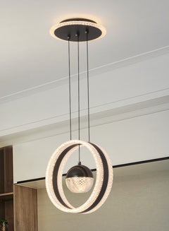 Buy Single Pendant Light Dining Room, Small LED Black Modern Pendant Light Fixtures for Kitchen Island Table, Adjustable Color Temperature Acrylic Pendant Lamp bedroom in UAE
