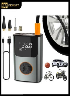 اشتري Tire Inflator Portable Air Compressor | Small Compressor | Battery Powered, Rechargeable 12VDC, 150PSI Cordless Air Pump with Digital Pressure Gauge | 2X Faster Inflation for Car, SUV, Bike في السعودية