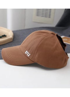 Buy Women's Baseball Cap Dad Hat Unconstructed Adjustable Girls Bun Trucker Ponytail caps in UAE