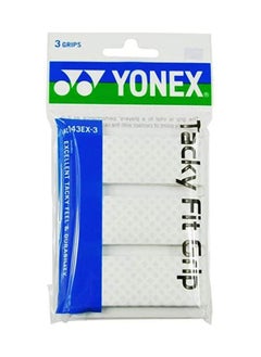 اشتري Yonex AC143EX-3 Tacky Fit Grip 3 Pack, White في الامارات