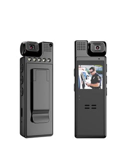 اشتري 1080P HD Mini Body Camera Portable Small Body Worn Cam Wearable Pocket Video Recorder with 180° Rotatable Lens, 1.3" LCD, Night Vision for Security Guard, Law Enforcement, Built-in 64G Memory Card في الامارات