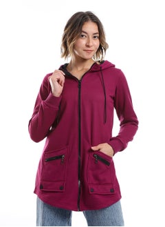 Buy Women Hoodie With Front Zipper And Pockets in Egypt