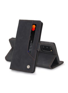 Buy Leather Phone Case Cover for Samsung Galaxy Note20 Black in Saudi Arabia